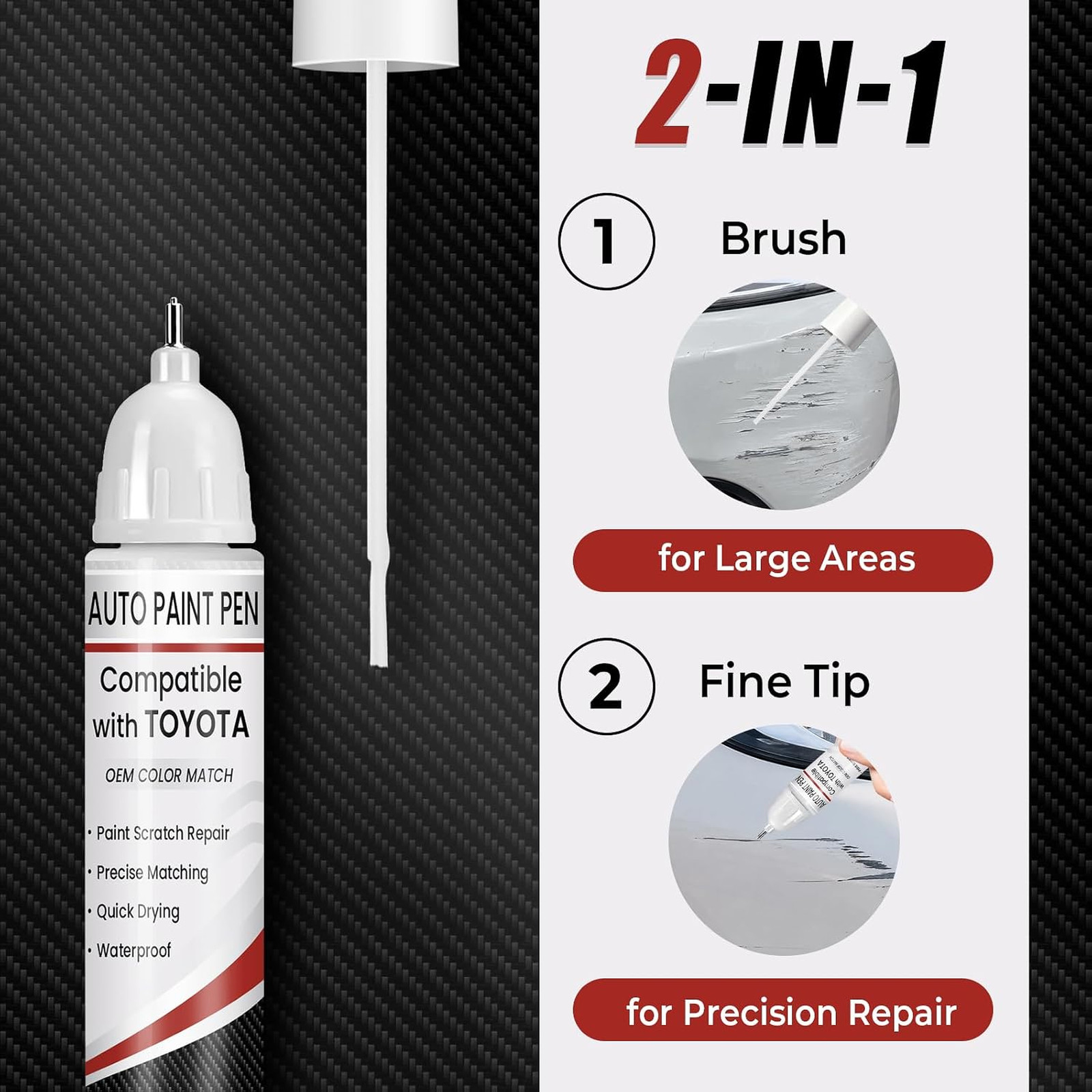 Automotive Touch Up Paint, Ice Cap Super White 040, 0.4 fl oz, Toyota Avalon