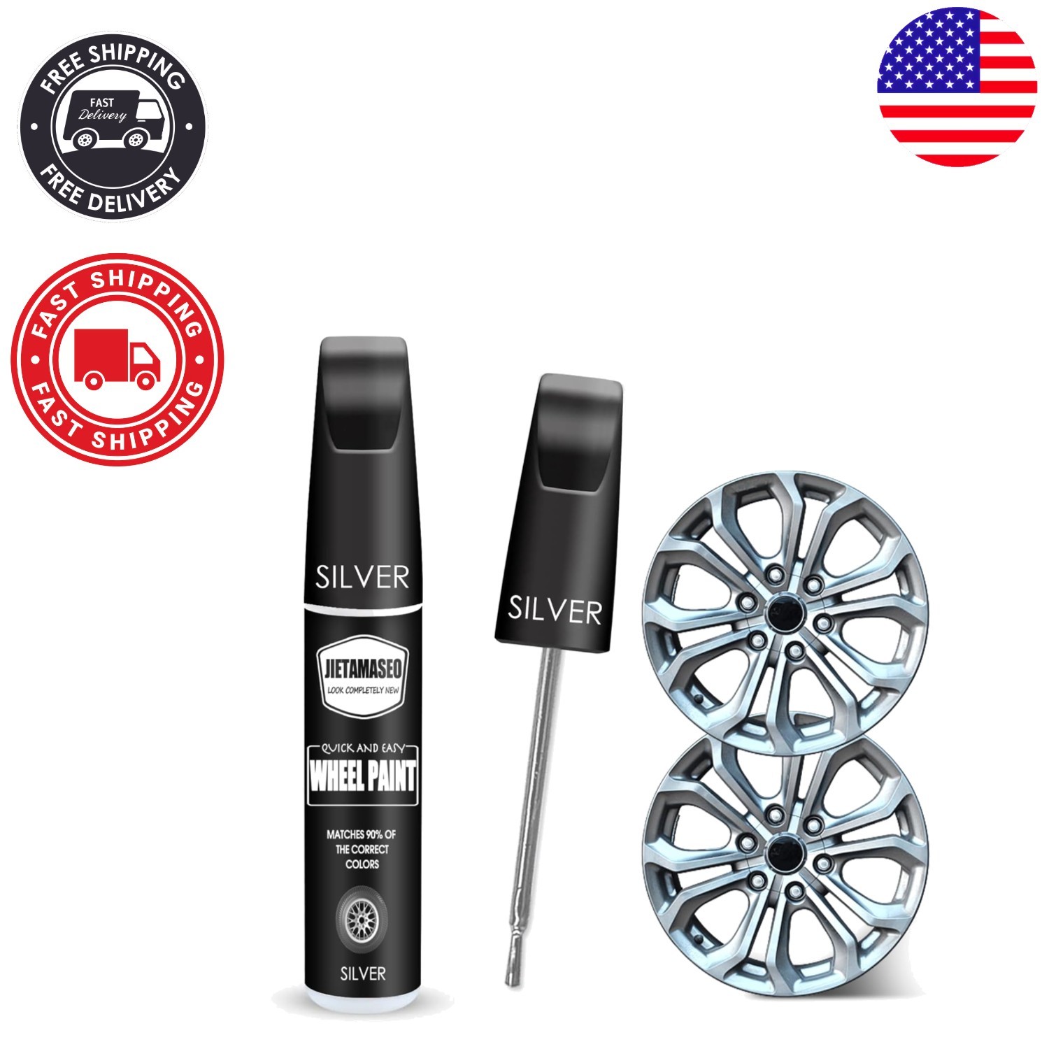 Rust Resistant Wheel Scratch Repair Kit – Matte Black Finish, 0.3oz Easy Use
