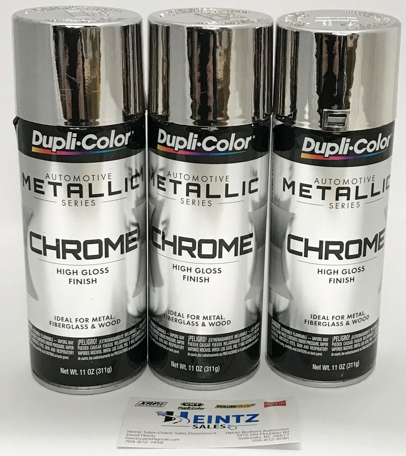 Duplicolor CS101-3 PACK Metallic Chrome Coating High Gloss Finish – 11 Oz Can