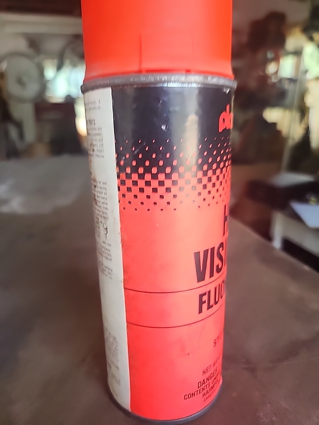 PlastiKote Vtg FL-6 Stoplight Red 11oz Spray Paint Can Paper Label NOS