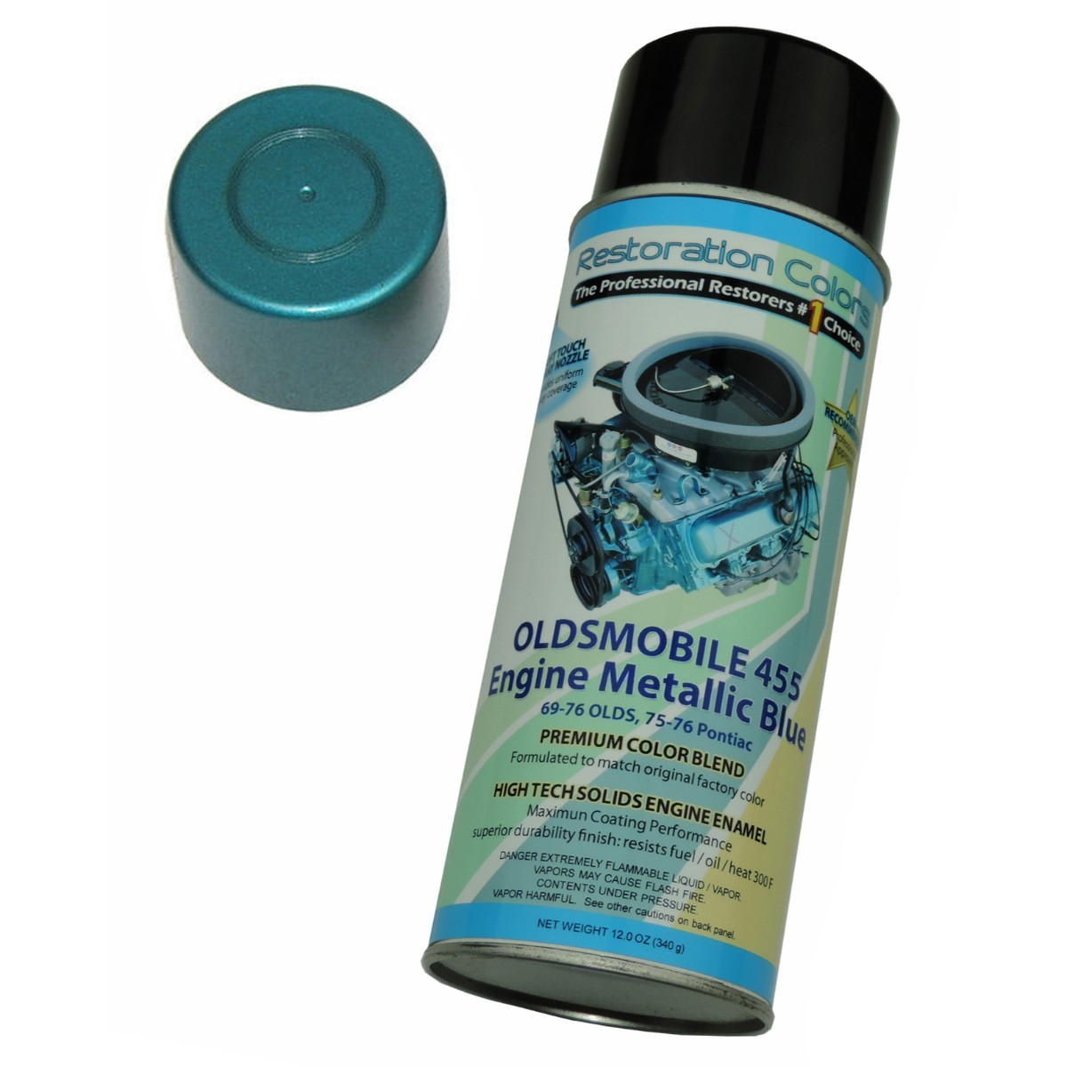 1969-75 Oldsmobile 1975-76 Pontiac V8 Engine Paint Metallic Blue 1pc