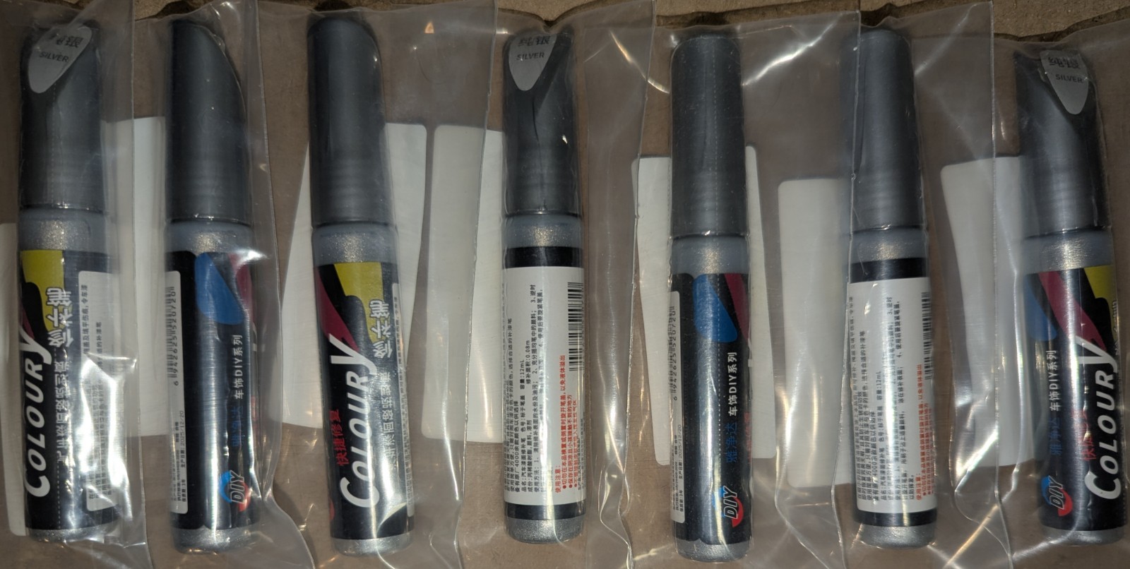 15 Car Touch Up Paints Scratch Repair – Mixed Lot (3 White+5 Black+7 Silver)