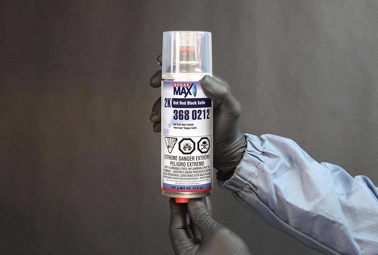 Spray max 2K Hot Rod Satin Black Spray Paint,Automotive Topcoat With Long Las…