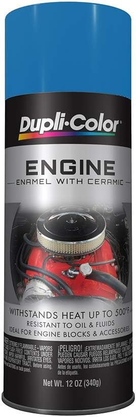 Dupli-Color DE1609 Chevrolet Blue Engine Paint with Ceramic 12 Oz Aerosol