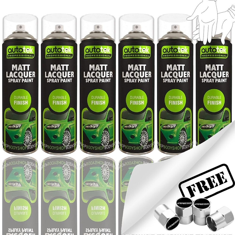 6x Autotek MATT CLEAR LACQUER Spray Paint Aerosol Can Professional Bodyshop+G+CP