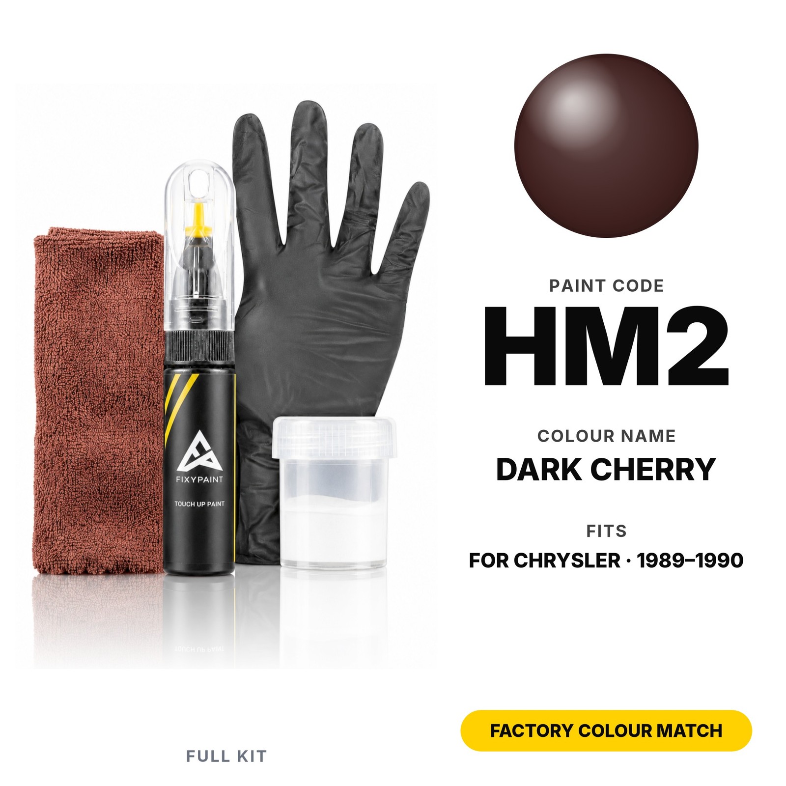 Touch Up Paint For Chrysler HM2 Dark Cherry Full Kit Exact Colour Match Paint