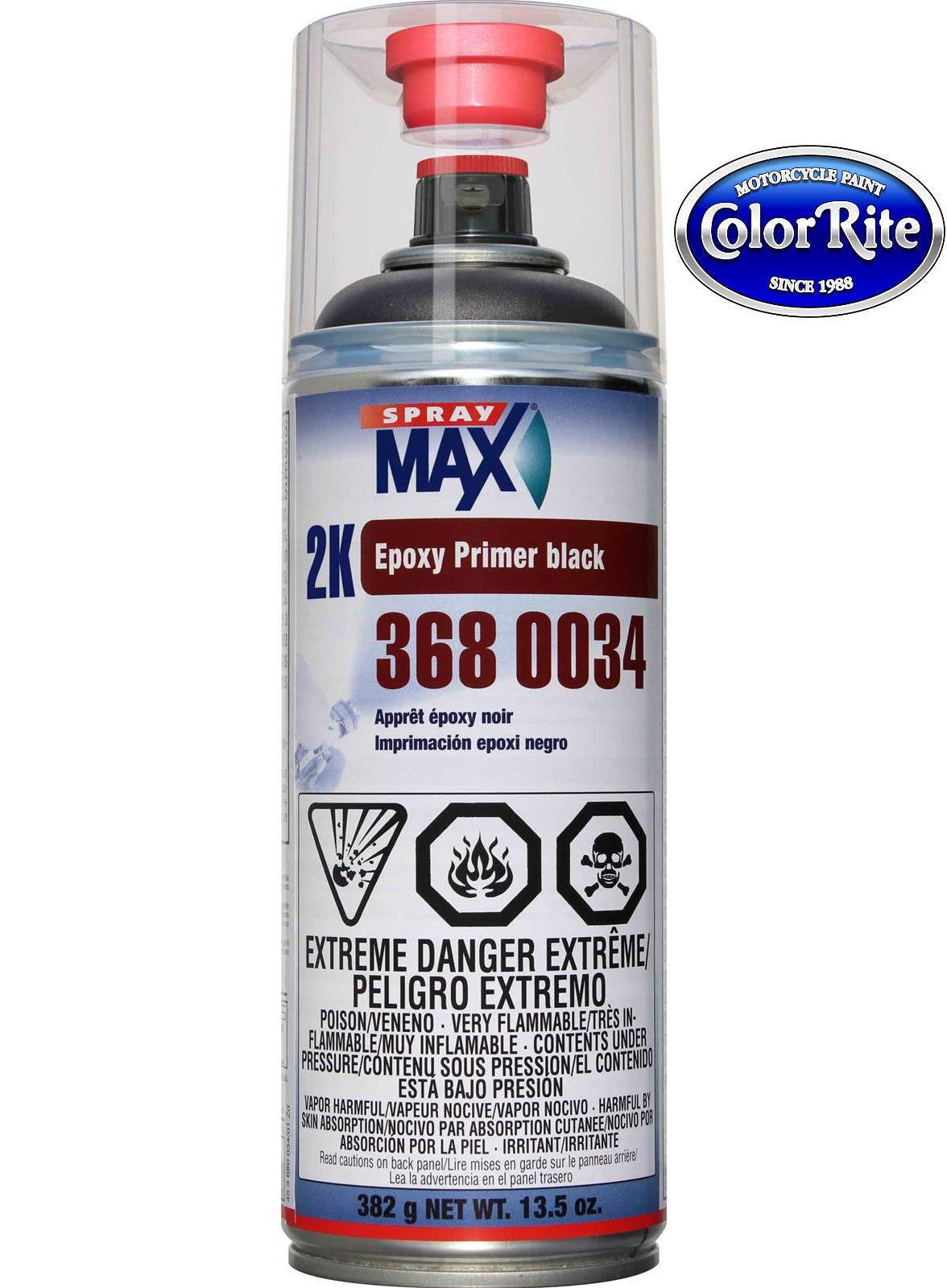 SprayMax 3680034 2K Epoxy Rust Cure Primer Black 14.1 oz Aerosol Spray Can