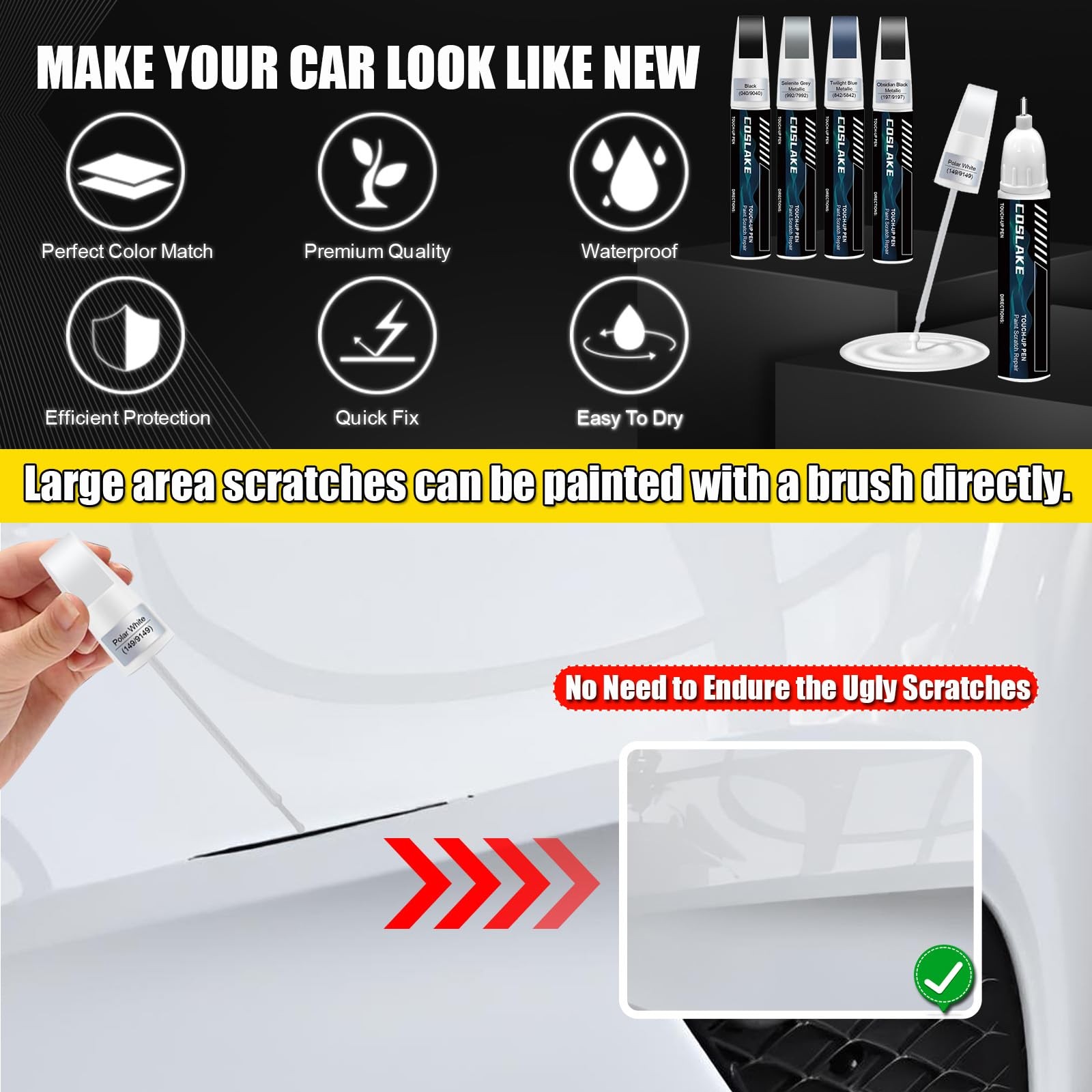 0.41 Fl Oz (Pack of 1), Polar White(149/9149) for C-Class Sedan 2024/E-Class…