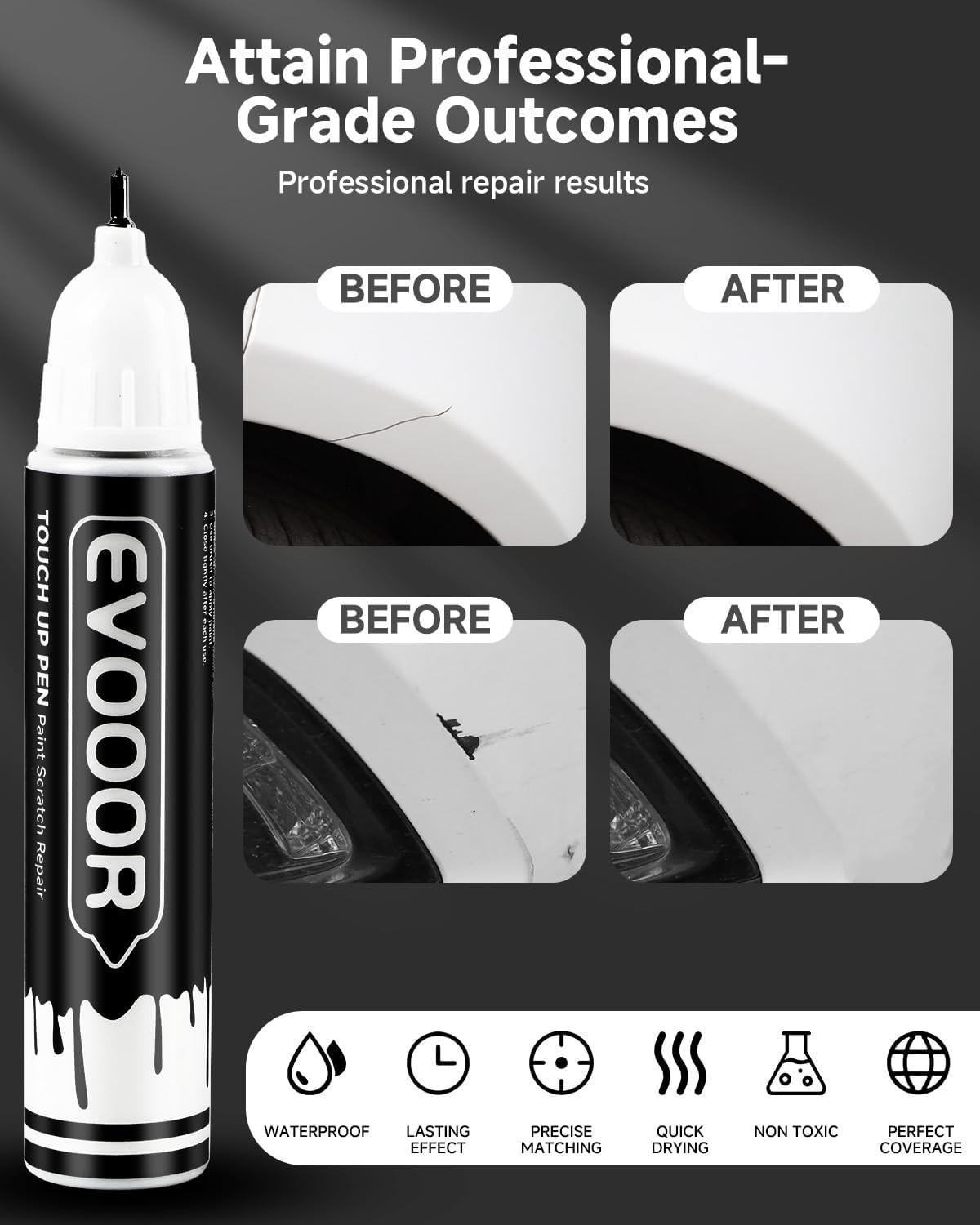 PW7/GW7 Bright White Touch Up Paint Compatible with JeepExact Match 2 in 1 To…