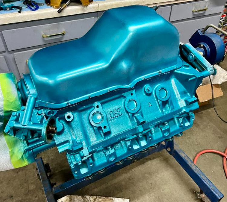 Metallic Blue Engine Blocks Restore Spray Paint + Gloss Clear Coating 2 Cans