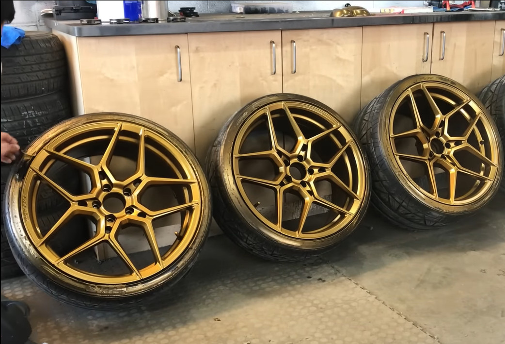 Gold Wheels Spray Paint Rims Steel Aluminum Alloy Plastic Metallic Coating 2Cans