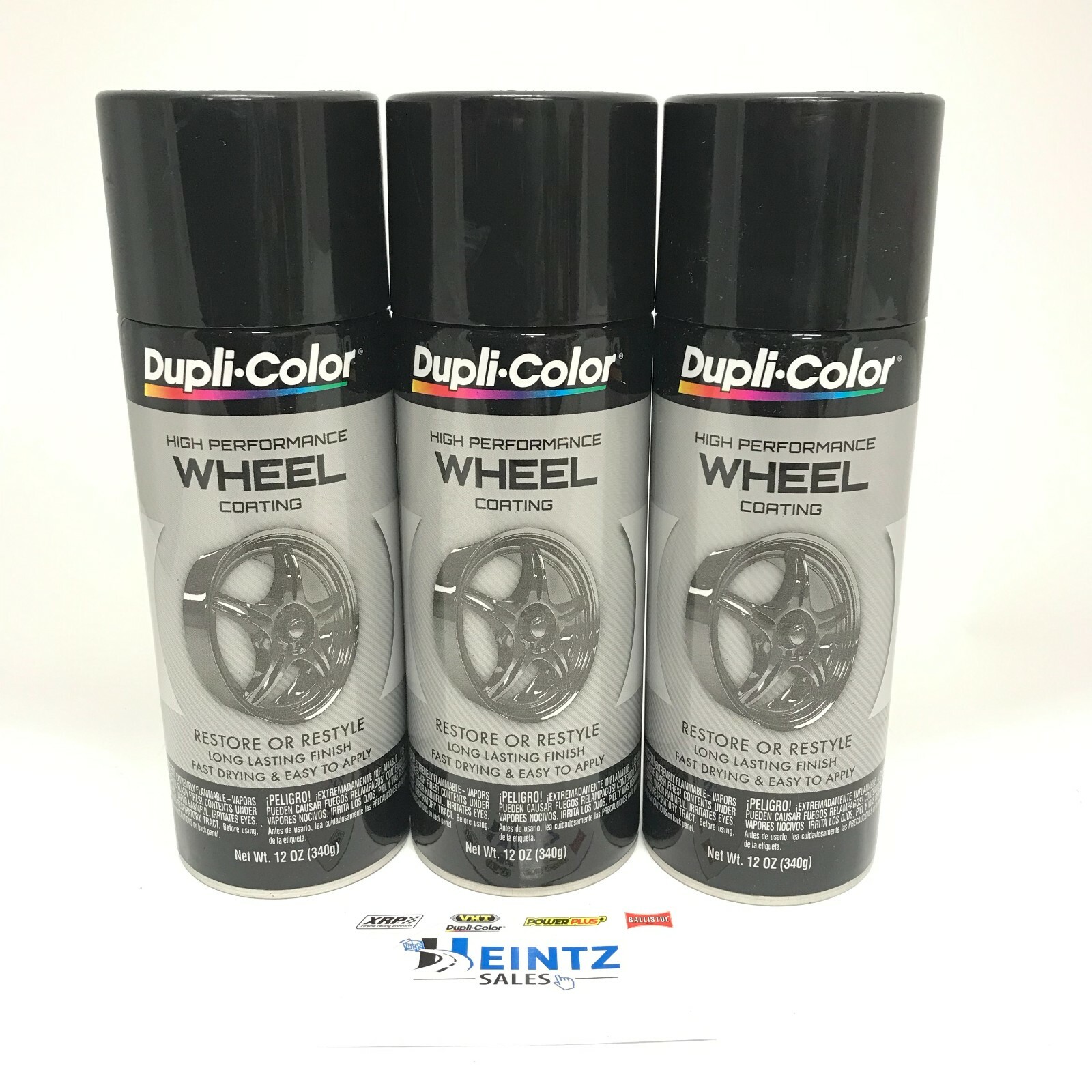 Duplicolor HWP108-3 Pack High Performance Wheel Coating Gloss Black color – 12oz