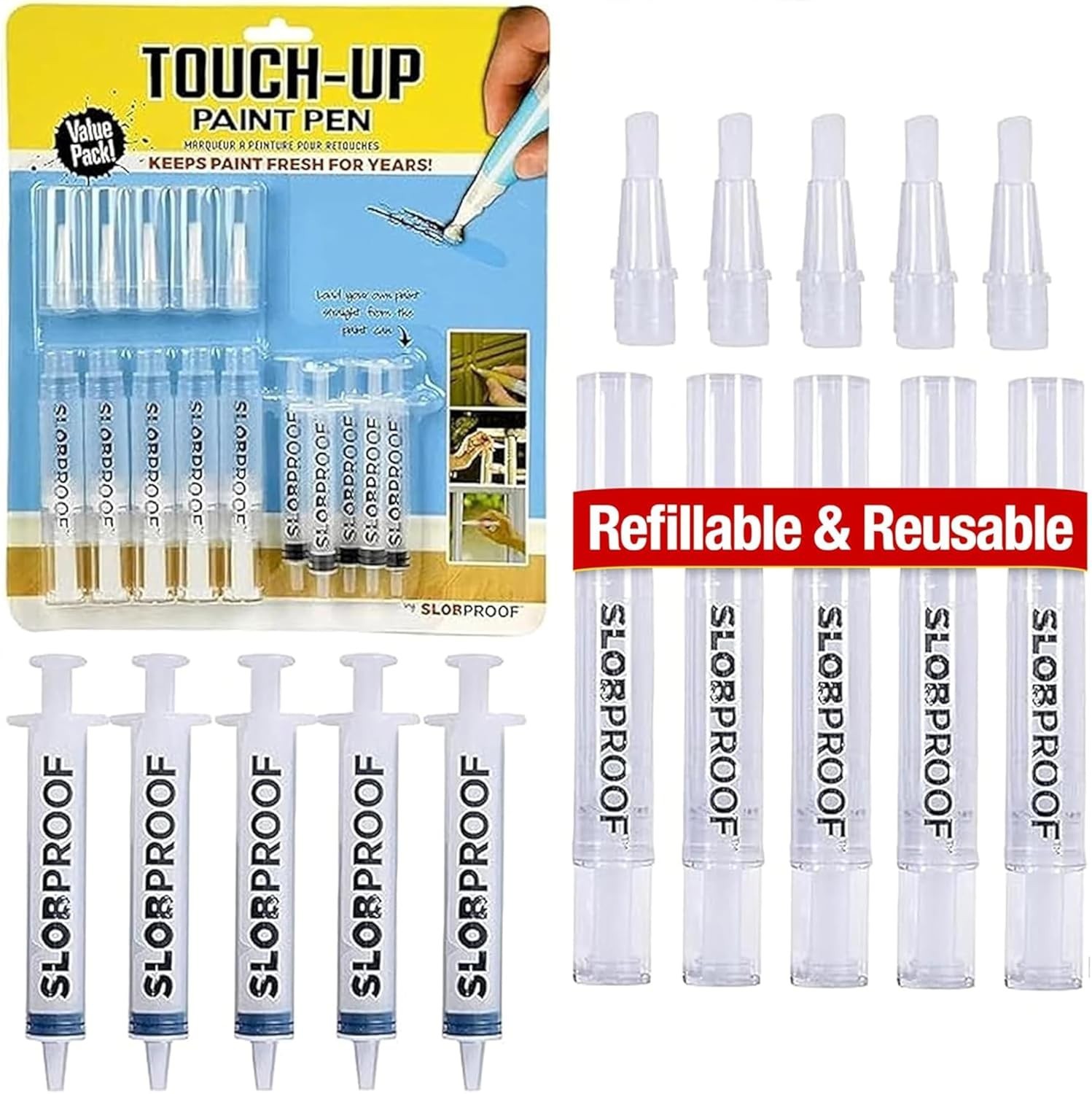 Airtight Touch-Up Paint Pen Set – 5 Precision Tools for Lasting Home Maintenance