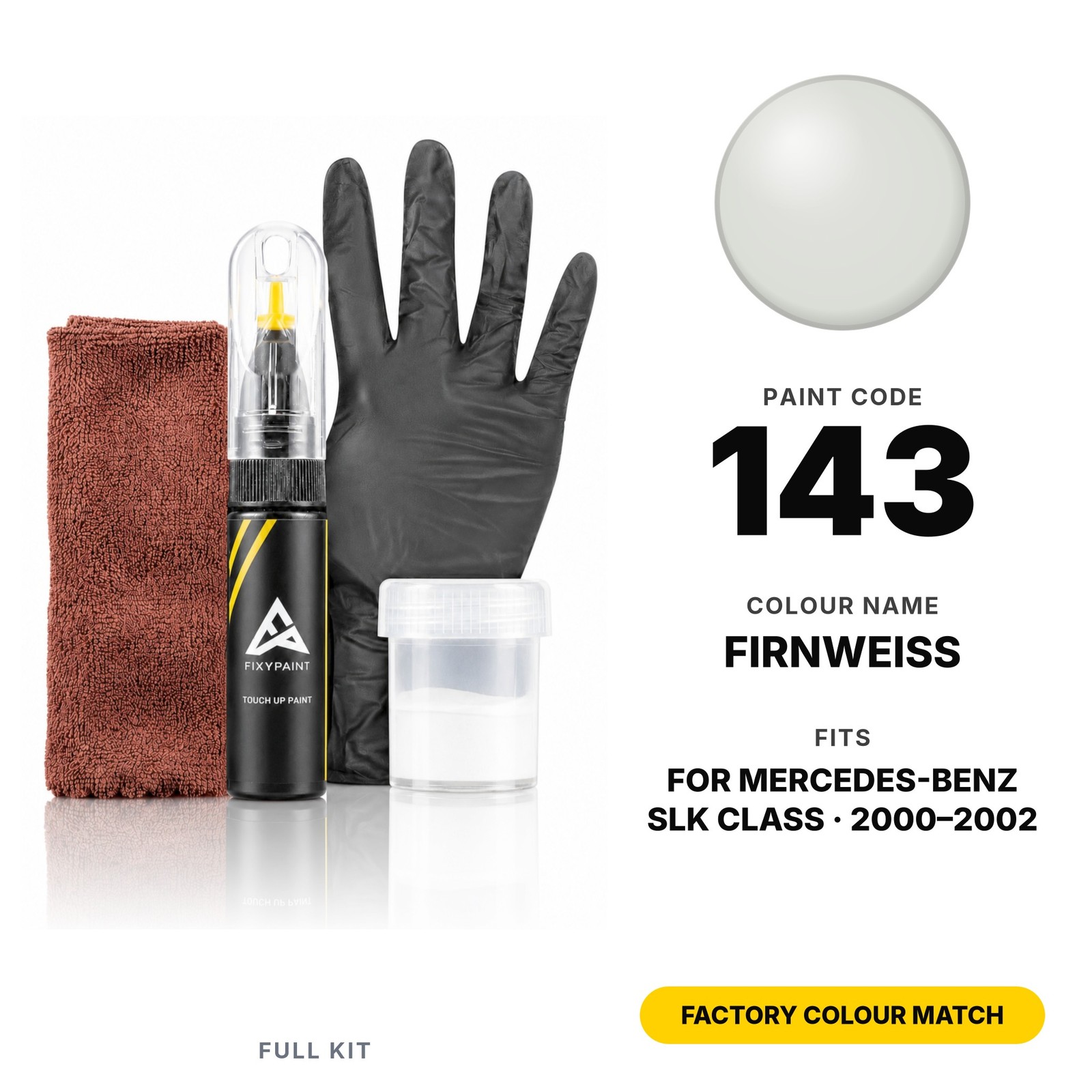 Touch Up Paint For Mercedes SLK Class 143 Firnweiss Full Kit Ute Touch Up