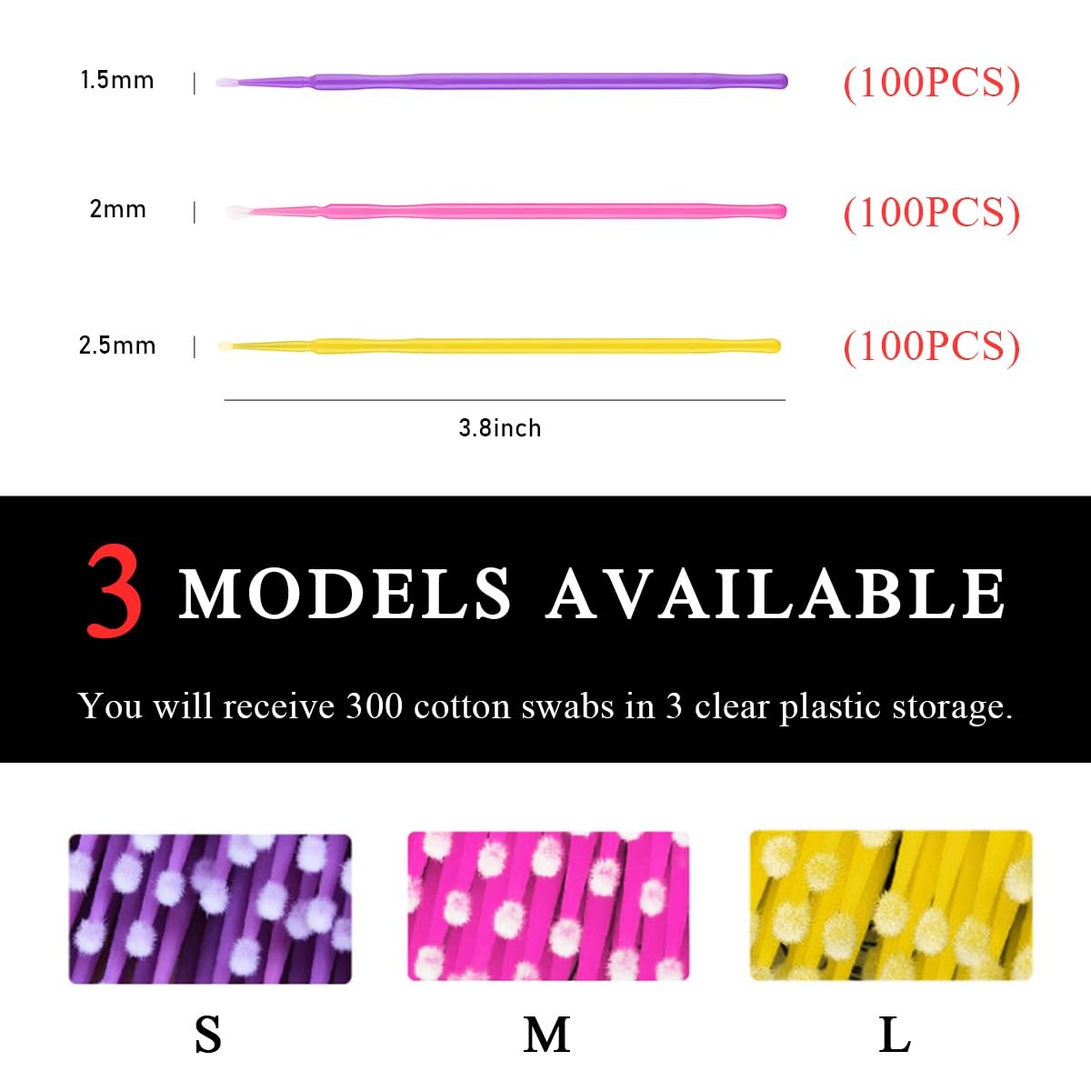 Repair Paint Brushes Micro Tip Applicator Yellow Pink Purple for Touch Up 3PK