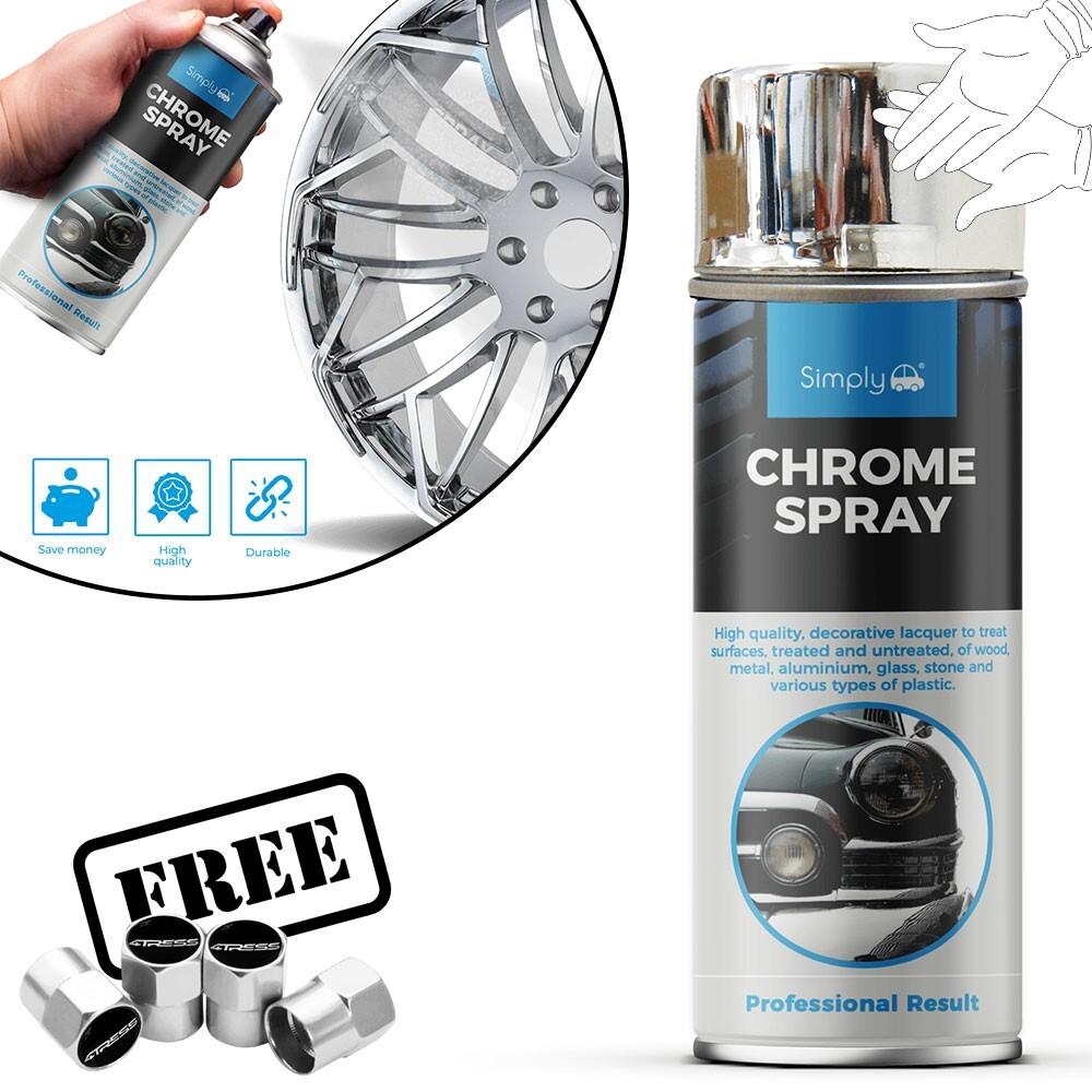 Simply CHROME Effect Look Spray Paint Metal, Plastic, Glass, Stone 400ml 014+CP