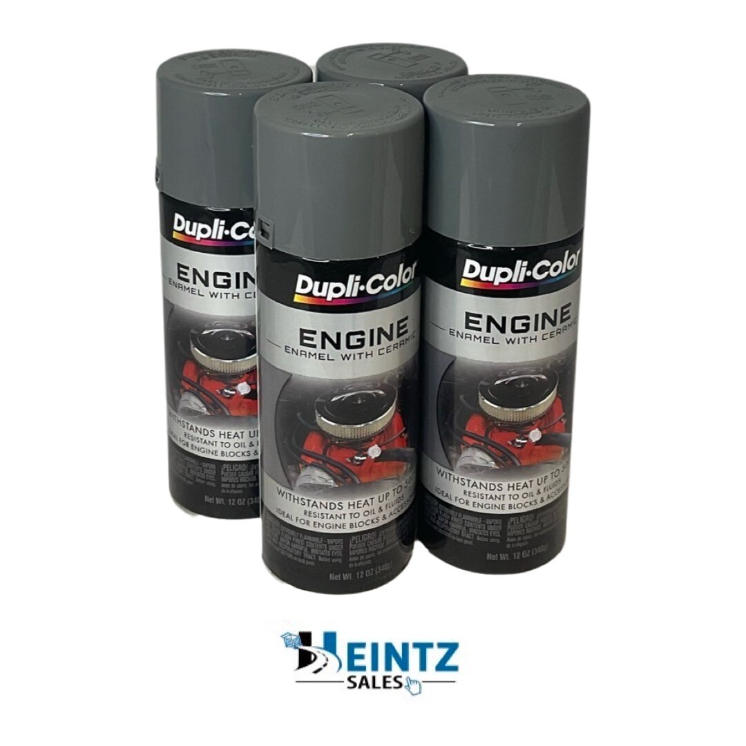 Duplicolor DE1611 – 4 Pack New Ford Gray Engine Enamel Paint with Ceramic – 12oz