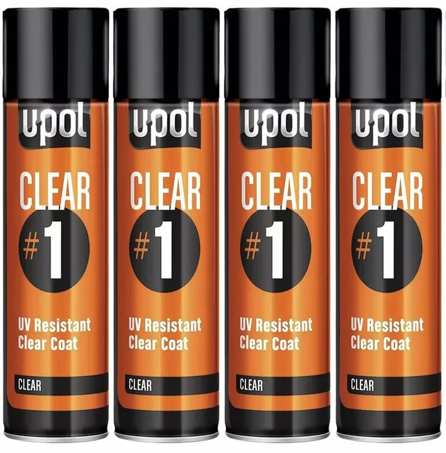 4 x Upol CLEAR#1 High Gloss Clearcoat 450ml Lacquer/Headlight Repair Coating