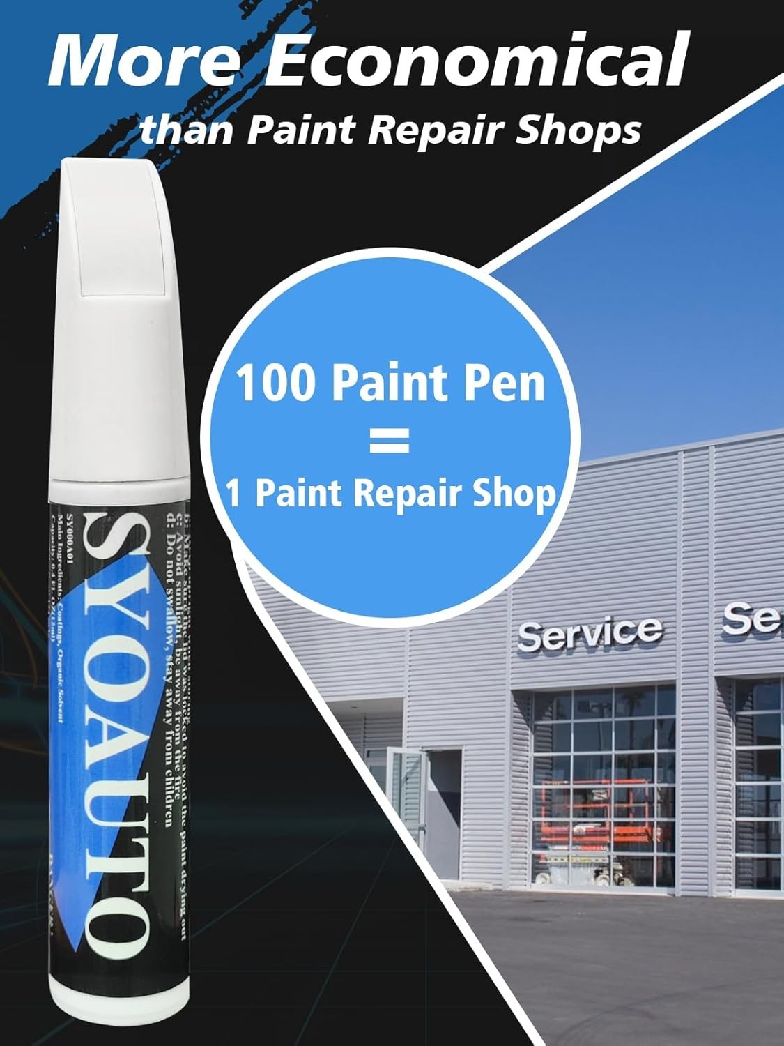 Rust-Resistant White Car Touch Up Paint – Quick-Dry Scratch Repair Pen 0.4 oz