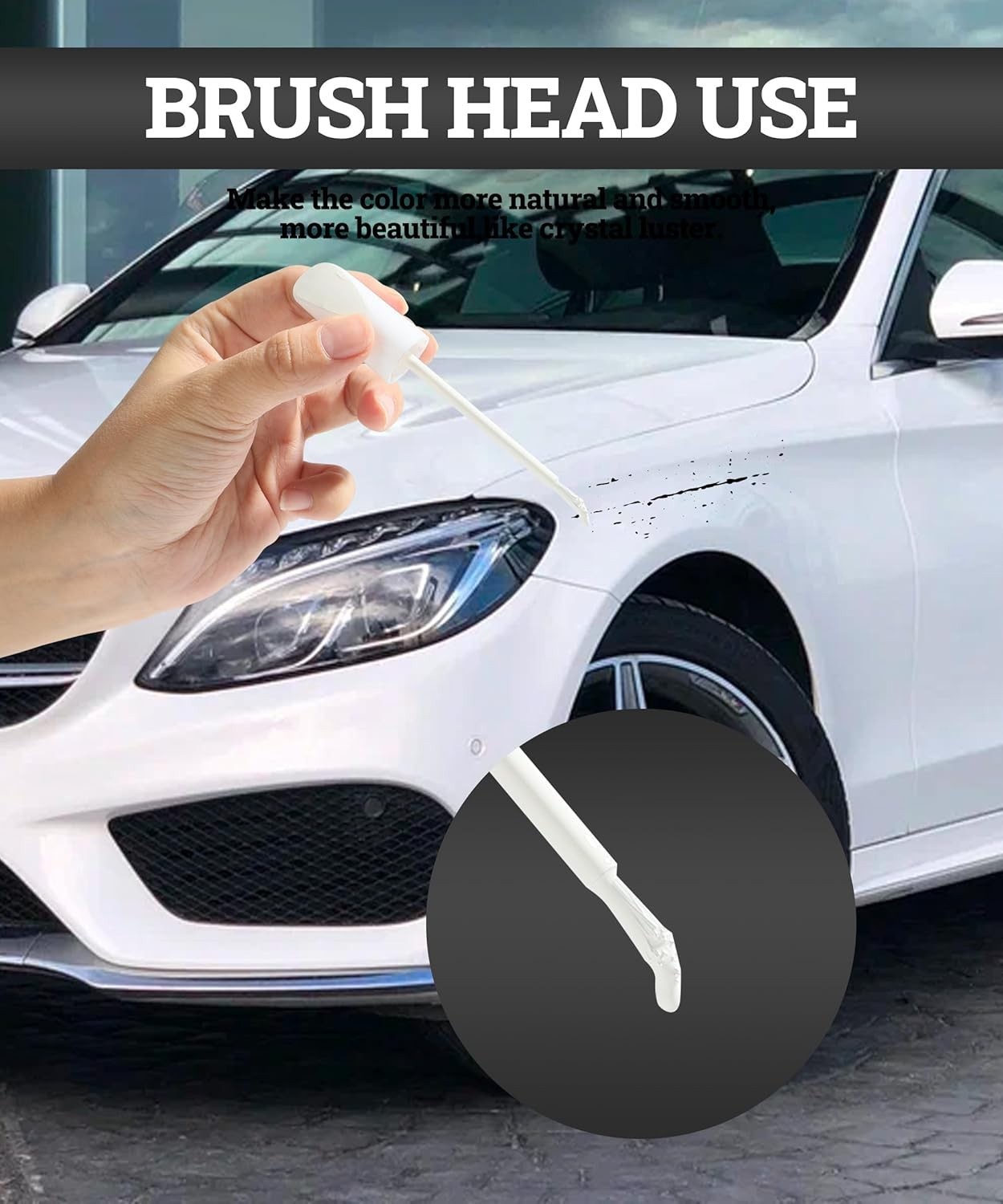 Car Touch Up Paint Pen – Fast-Drying Scratch Repair for White Vehicles, 12ml