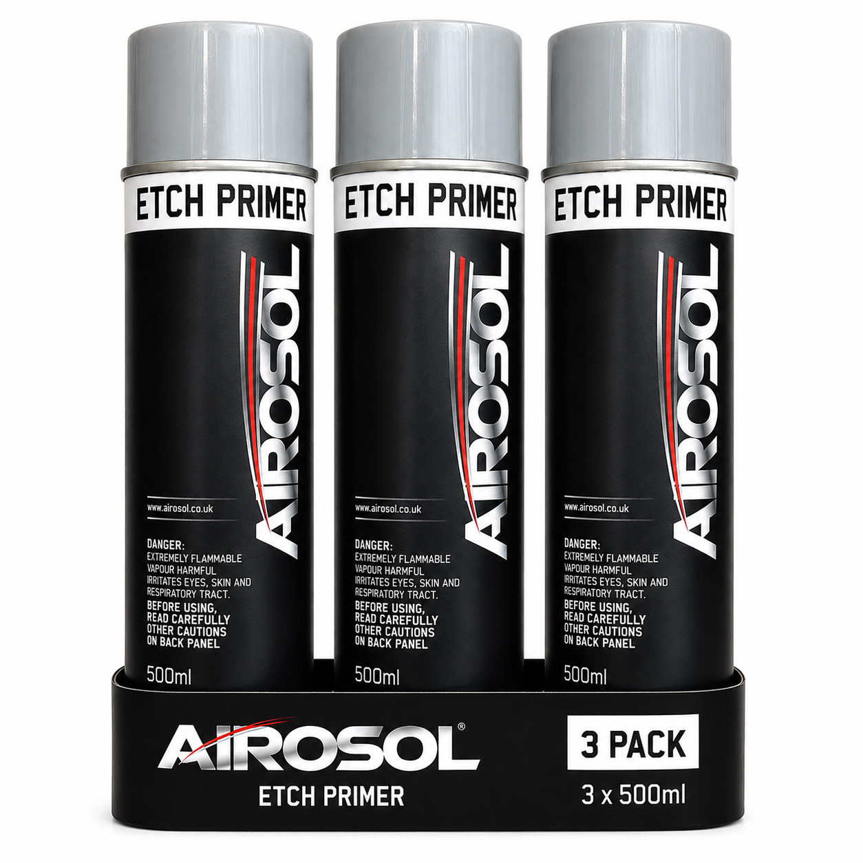 3 x Etch Primer Aerosol Spray 500ml Bare Metal Car Van Adhesion Promoter 3 Pack