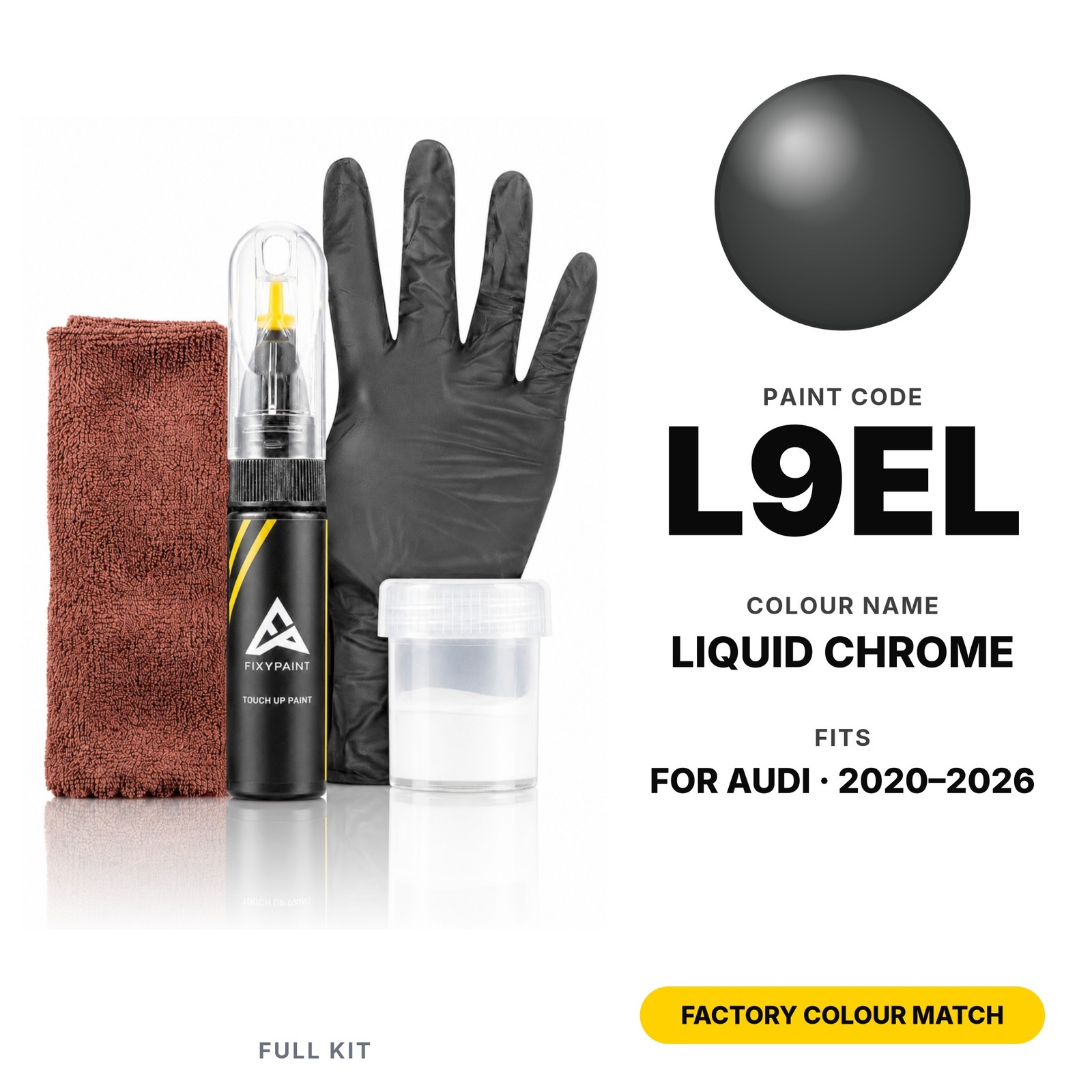 Touch Up Paint For Audi L9EL Liquid Chrome Full Kit Automotive Paint Repair Kit