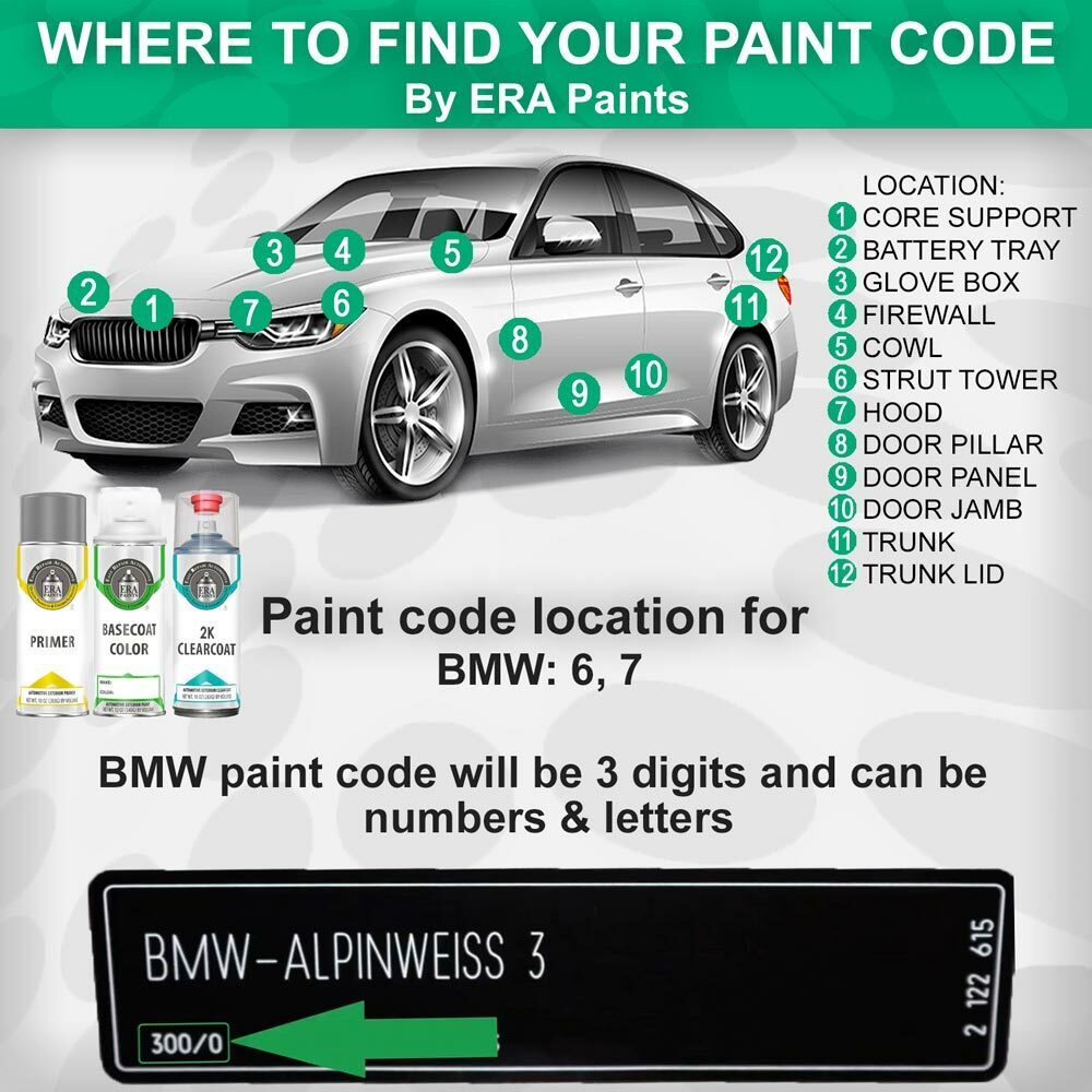 BMW Genuine OEM Touch Up Spray Paint w/2K Clearcoat Opt – PICK YOUR COLOR