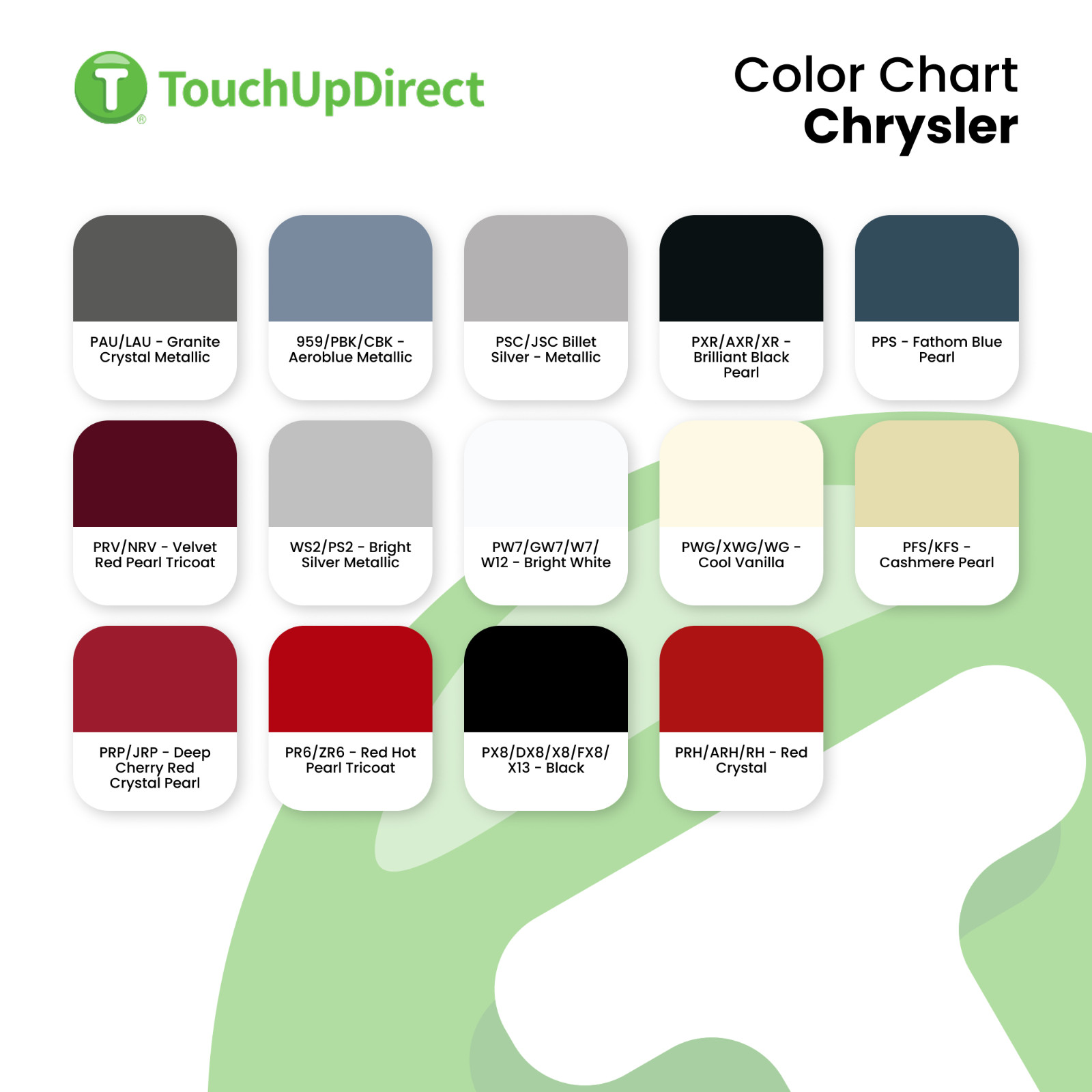 Chrysler Touch Up Paint by TouchUpDirect – Brush or Spray Paint – Choose a Color
