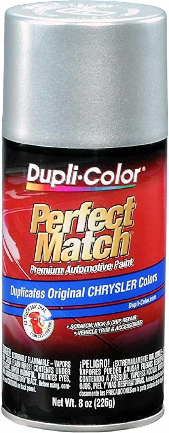 Fast-Drying Chrysler Paint – Perfect Match Bright Silver Metallic, 8 oz Aerosol
