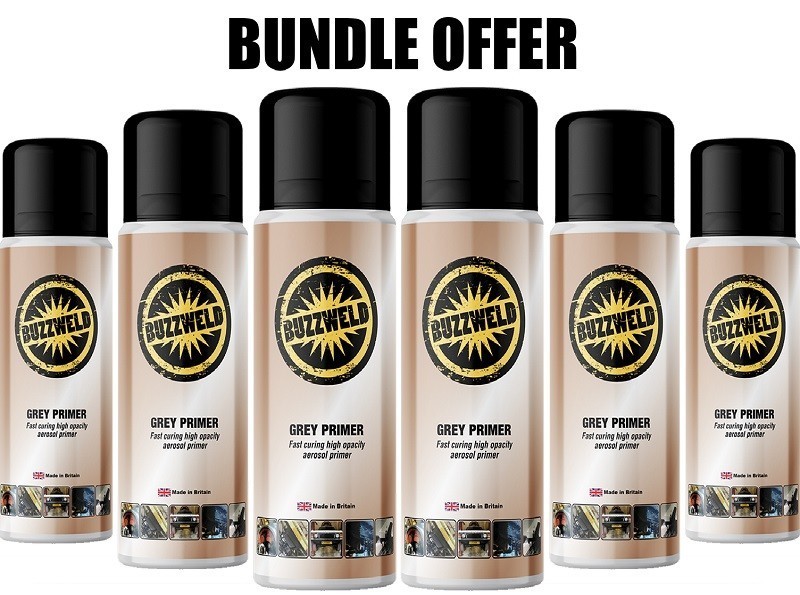 Buzzweld Grey Primer Multi-Purpose Aerosol Spray Paint 500ml x6