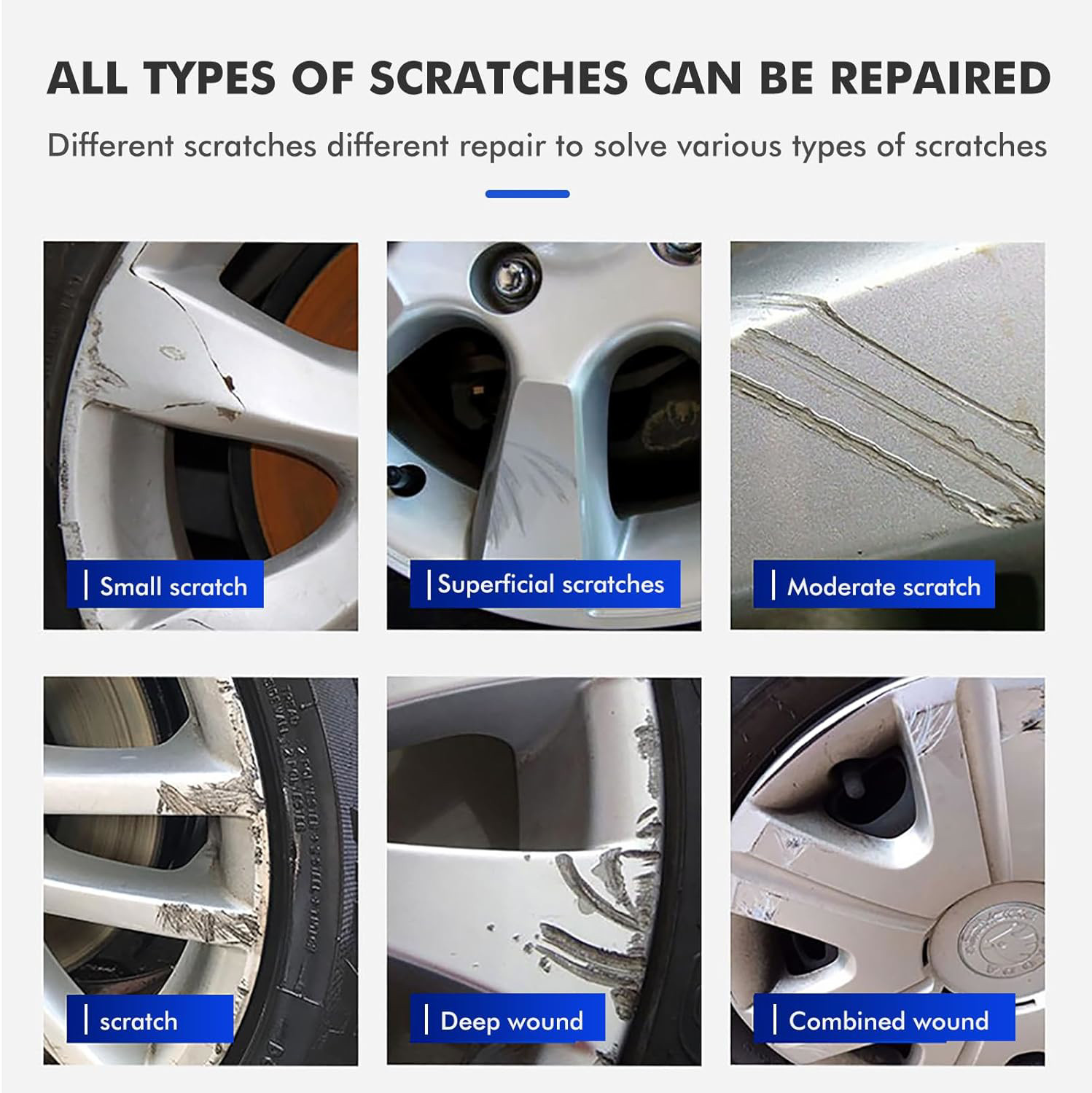 Silver Gray Rim Touch Up Paint, Automotive Touch Up Paint Bottles with Brush, Up